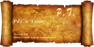 Pék Tibor névjegykártya